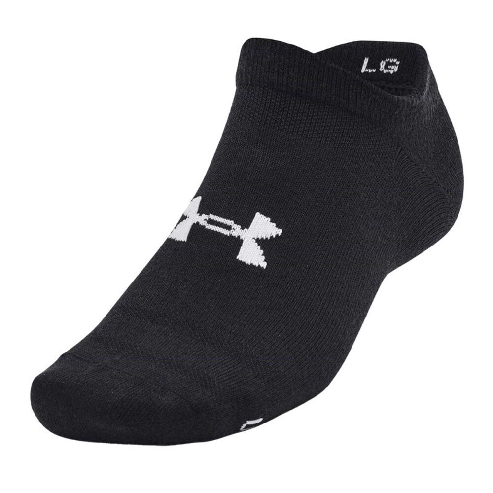 Under Armour Womens/Ladies Essential No-Show Socks (Pack of 6) / Black/White/Gra